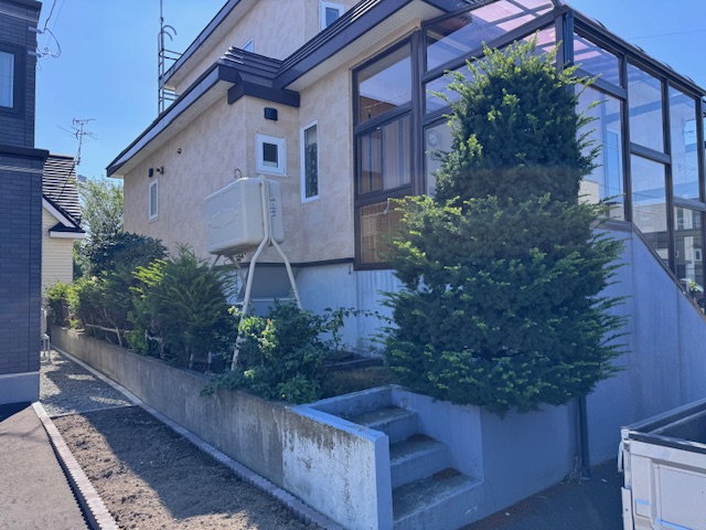 作業前 低木伐採・イチイ刈り込み
