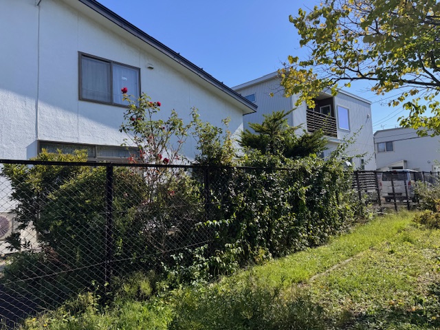 庭木全伐採前(横から撮影)